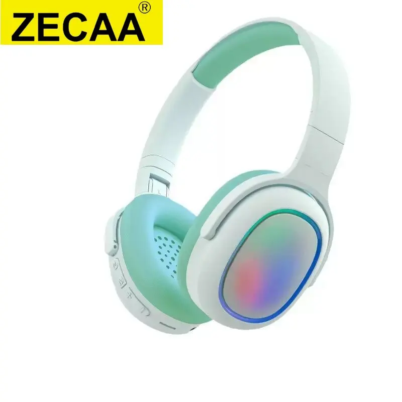 

ZECAA Foldable ANC Bluetooth Wireless Bass Game Headphone 5.4 Head On Earphone Video Game Headphone With Colorful RGB Light