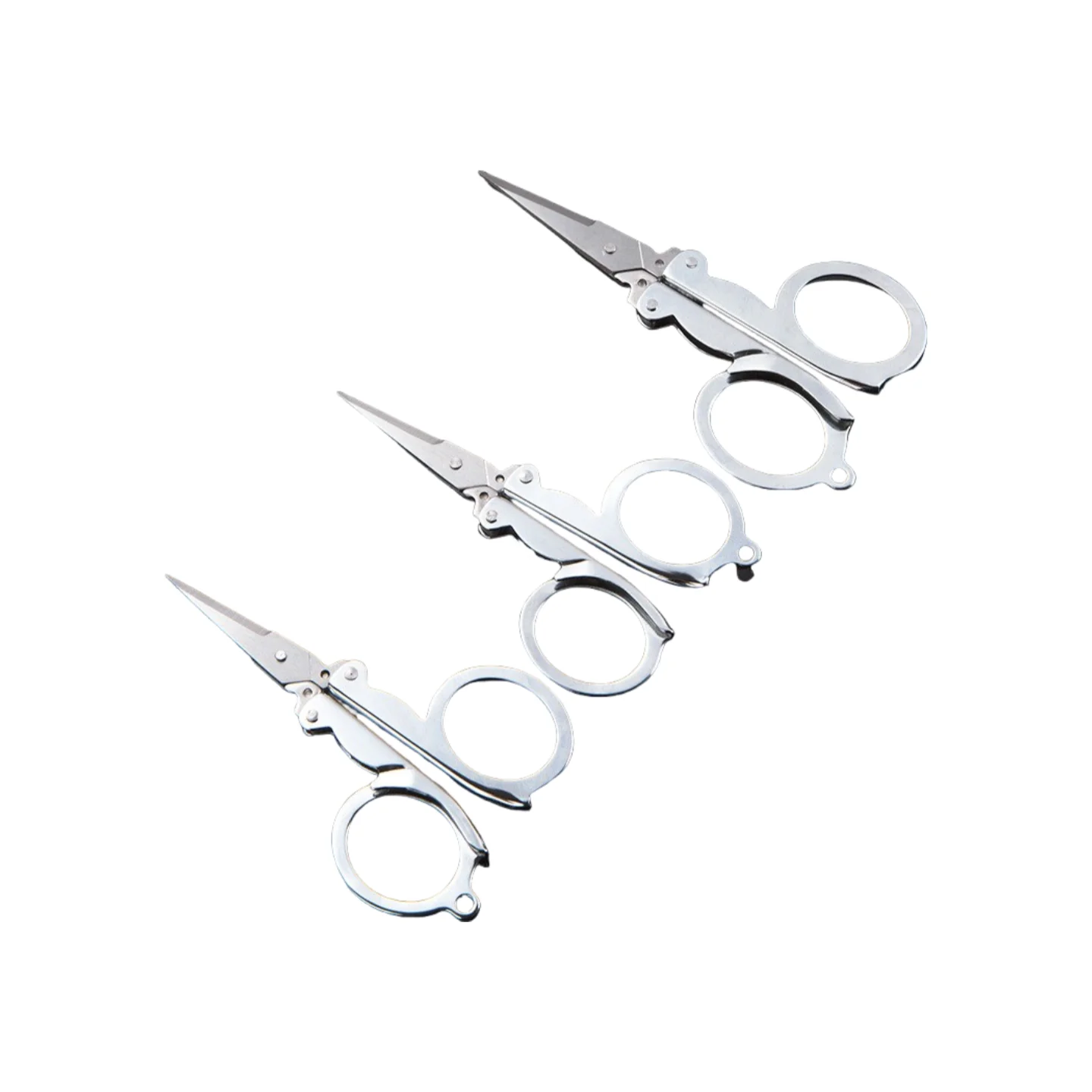 قطعة واحدة من مقصات صغيرة قابلة للطي ومحمولة ومتعددة الوظائف من الفولاذ المقاوم للصدأ للسفر والمنزل ومقص أمان للطلاب #6