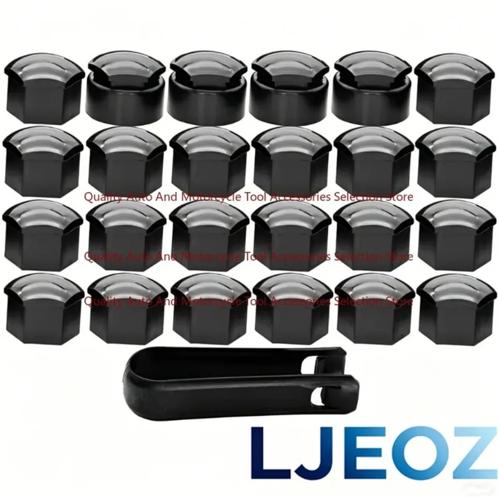 24pcs 17MM Car Black Wheel Cap Covers Wheel Nuts Bolt Trims Studs Plugs Auto Exterior Parts For Opel BMW Benz