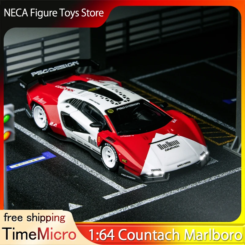 TimeMicro × PSC 1:64 Countach Marlboro Tribute Edition aleación Diecast modelo carreras librea réplica entusiastas del deporte de motor preventa