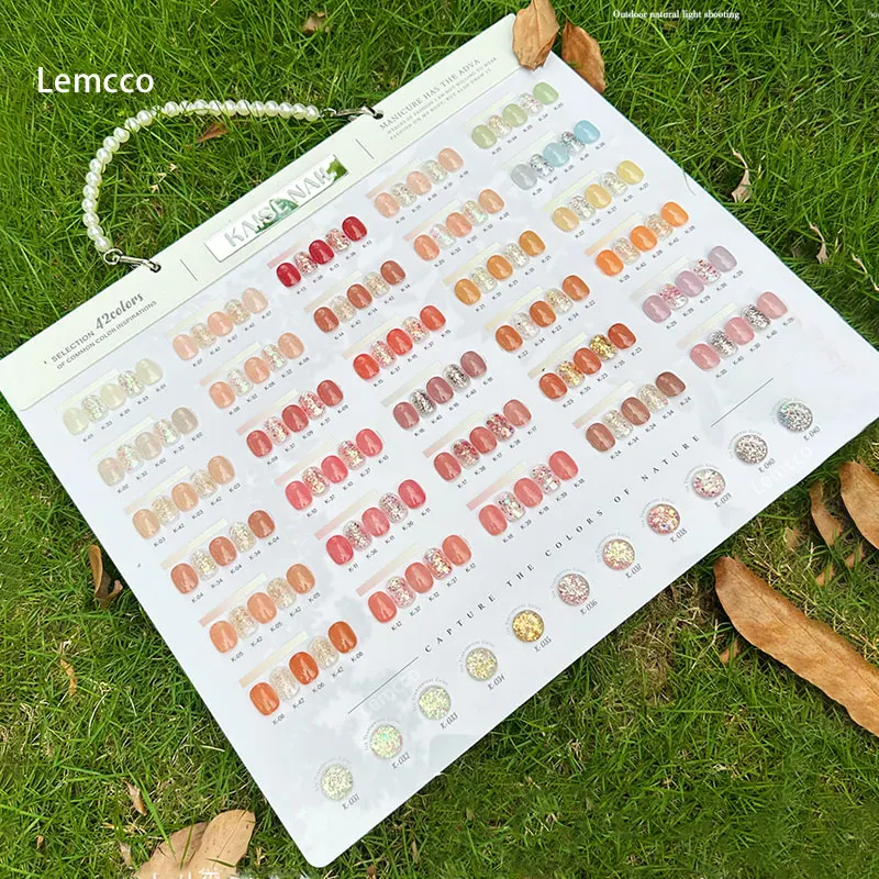 

Lemcco 42pcs Translucent Nude Jelly Gel Nail Polish Glitter Gel Polish Set Semi Permanent UV LED Gel Varnishes Nail Art Manicure