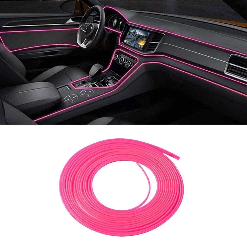 Línea de moldura de 5m para Interior de coche, accesorios de línea de moldura de 5m, color rosa, novedad