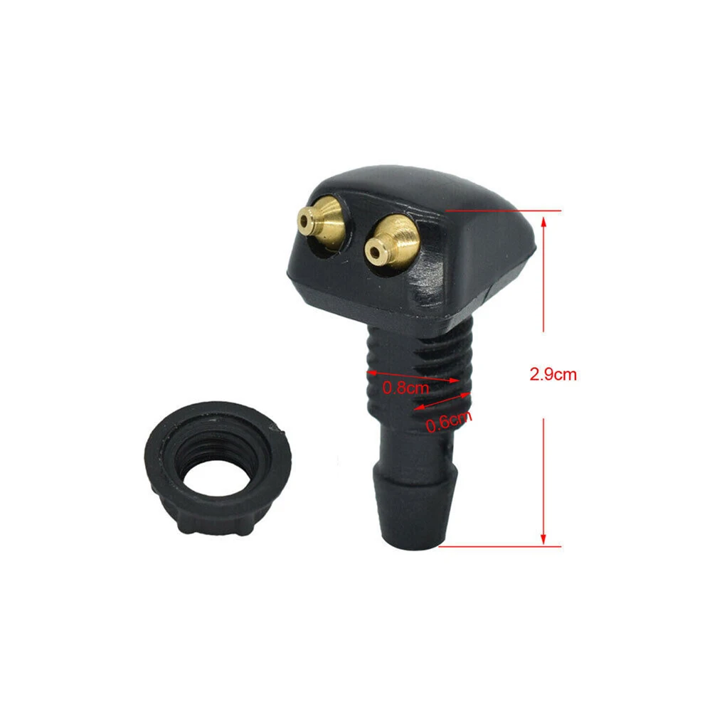 2Pcs Car Windshield Wiper Washer Spray Nozzle Dual Holes Windshield Washer Nozzle Wiper Water Spray Jet Fits Most Auto Models