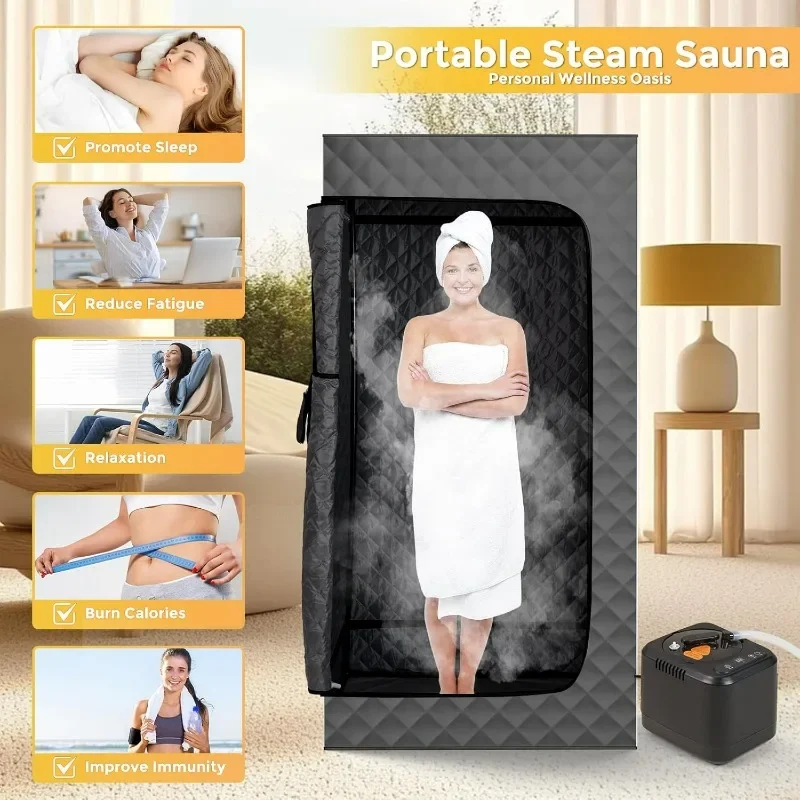 Sauna, Sauna Portabel untuk Rumah, Kotak Sauna Uap Pribadi, Tenda Sauna Dalam Ruangan dengan Steamer 3L, Ruang Uap di Rumah, Ukuran Besar