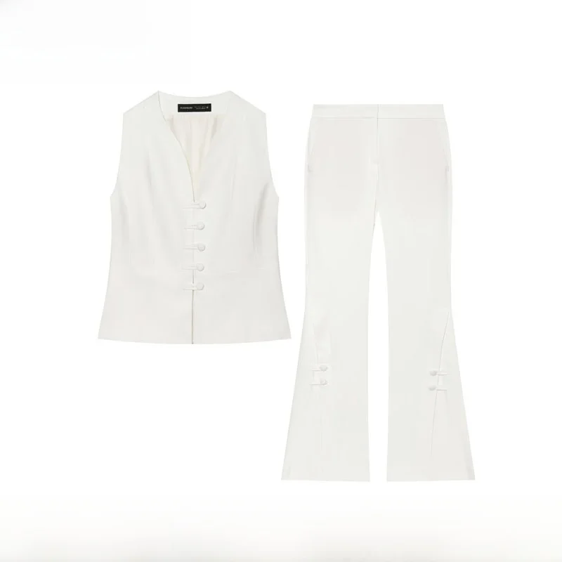Spring Summer New Women's Short Vest Split Pants Skirt Style Fashion Set Polyester Inner Spring Summer Collection