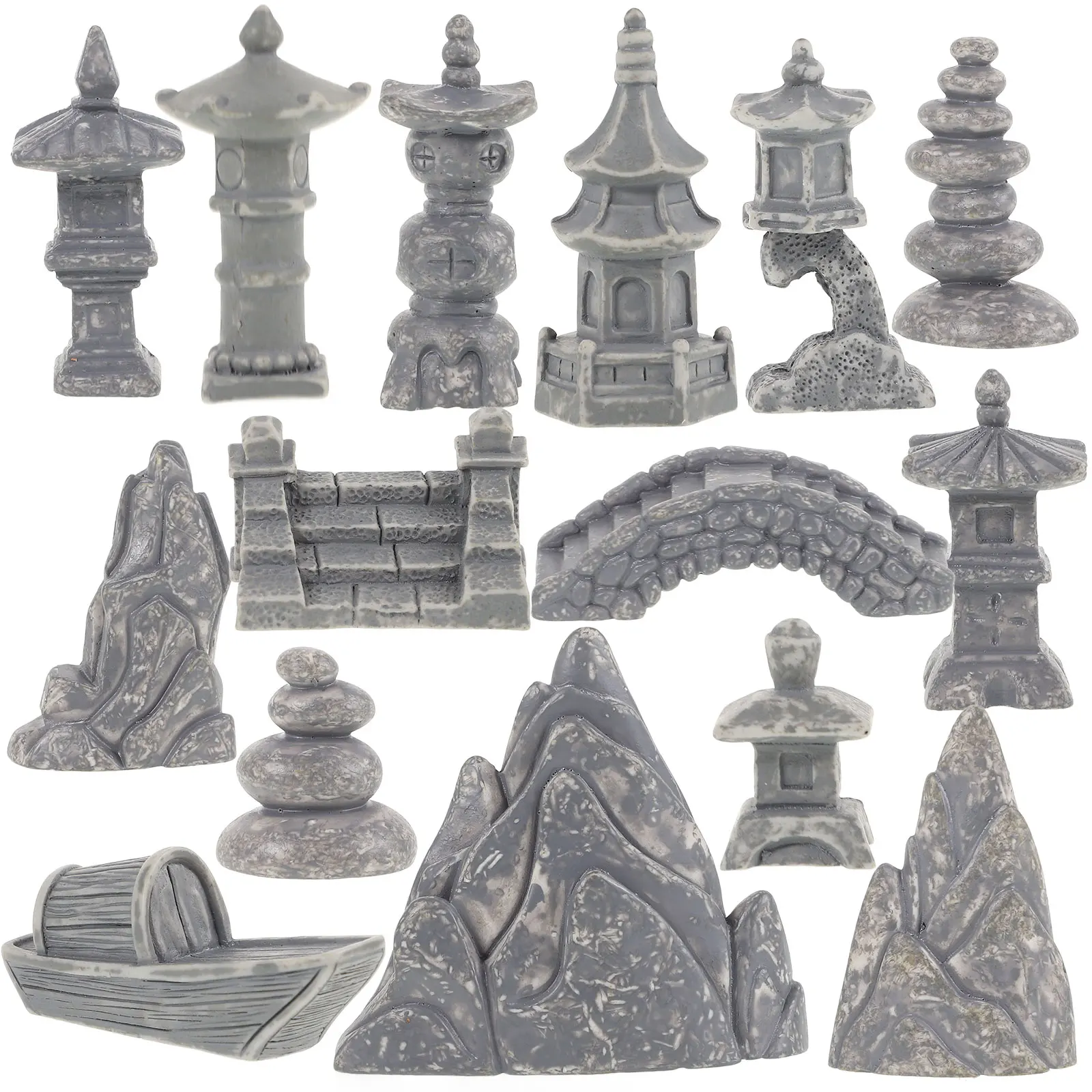 

1 set Mini Rockery Resin Sand Table Adornment Zen Garden Decoration Micro Landscape Sand Table Adornment