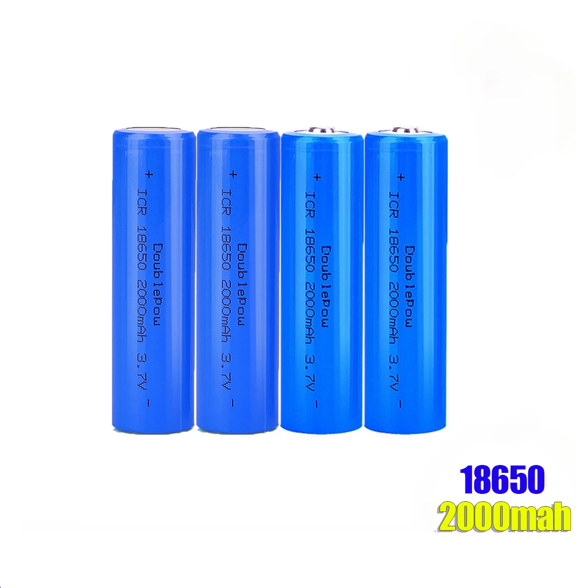 High-Capacity 18650 Rechargeable Battery 2000mAh 3.7V Li-Ion Battery for Flashlight Electric Doorbell Electric Toys