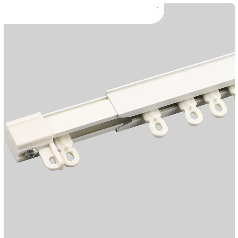 Retractable Curtain Rail Pulley Rod Aluminum Alloy Straight Rail Roof-mounted Side-mounted Single Track Hook Slide