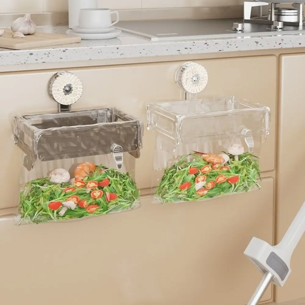 

Складной кухонный держатель для мешка для мусора на присоске, компактный держатель для хранения мусора, подвесной органайзер, настенное крепление, стойка для мешка для мусора