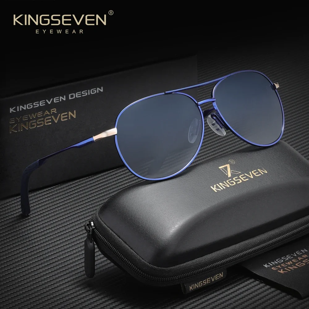

Солнцезащитные очки KINGSEVEN Trendy Pilot с поляризацией для мужчин и женщин, оправа из сплава, роскошные солнцезащитные очки Parsnip