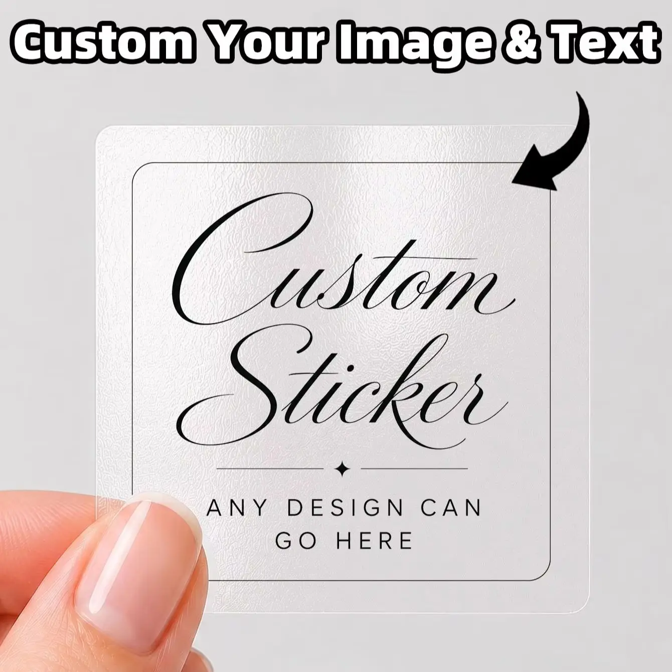 1‑120PCS Square Custom Stickers,Personalized Text & Image Labels for Friends,Handmade Crafts,Memory Album & Gift Tag Decor