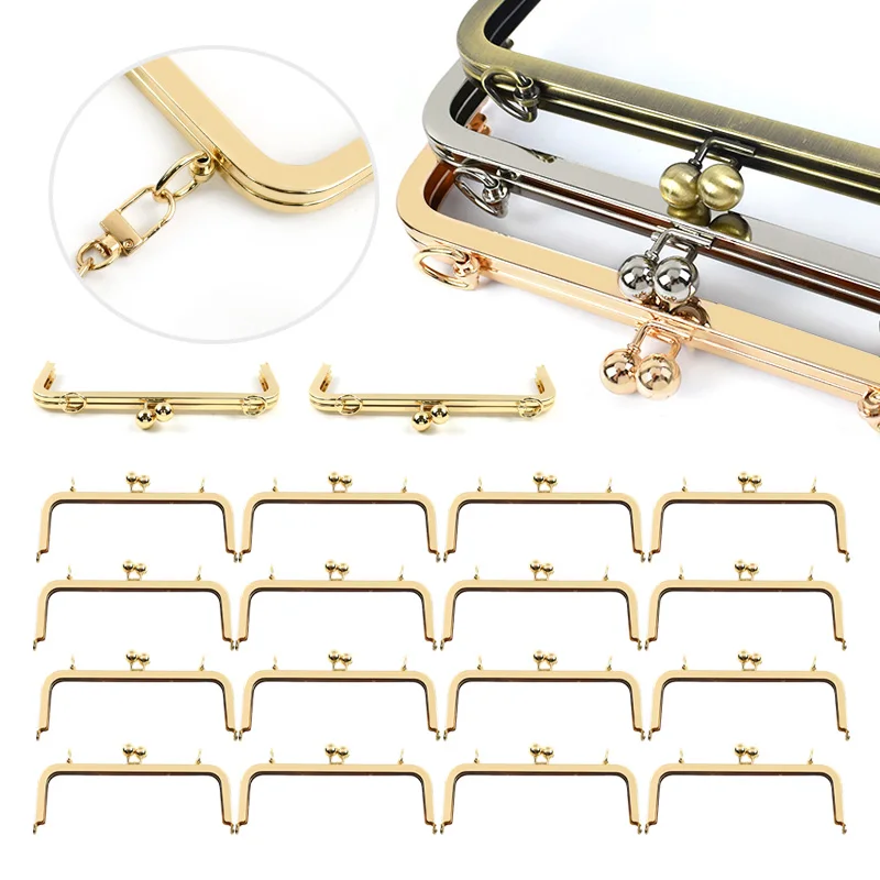 

2/5/10Pcs 20/25cm Metal Bag Handles Wallet Kiss Clasp Purse Frame Handbags Decor Closure Lock Buckle Sewing Brackets Accessories