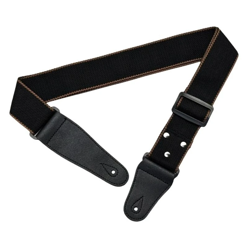  Adjustable Guitar Strap with Pick Holder 2In Width Cotton Guitar Shoulder Strap