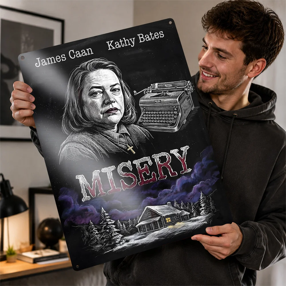 Misery Annie Wilkes Portrait Textured Poster Personalized Aluminum Metal Sign Cult Terror Design Wall Art For Media Room Decor