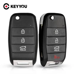 KEYYOU 3/4BT Flip Remote Car Key Shell For Kia Carens Ceed Rio Sportage Optima Sorento Cerato Soul Forte Seltos Fob Housing