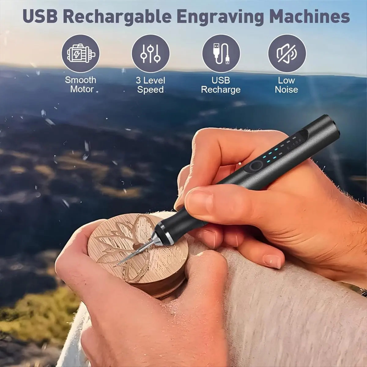 【Clearance Sale】Electric Engraving Pen, Cordless Engraving Machine, Portable DIY Rotary Engraver for Jewelry Wood Glass Stone Ca