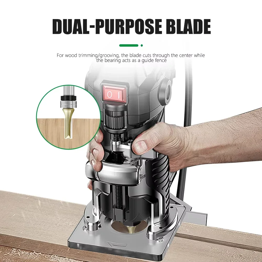1 PC 1/2 "12.7 MM Schacht Frees Houtsnijwerk Dubbele Lagers Slot Snijden Router Bit Houtbewerking Industriële kwaliteit Cutter