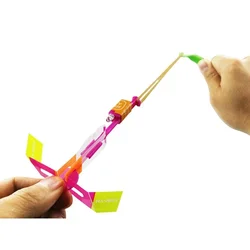 Funny outdoor sport LED Light Arrow Rocket Helicopter Slingshot aircraft Flying Toys Rubber Band Catapult Bamboo Dragonfly gift