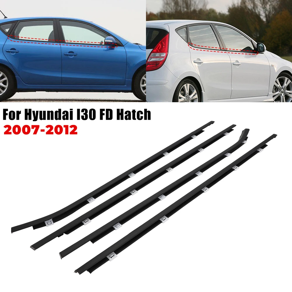 Car Weatherstrip Window Moulding Trim Seal Belt For Hyundai I30 FD Hatch 2007-2012 2008 2009 2010 Doors Outside Trim Seal Belt