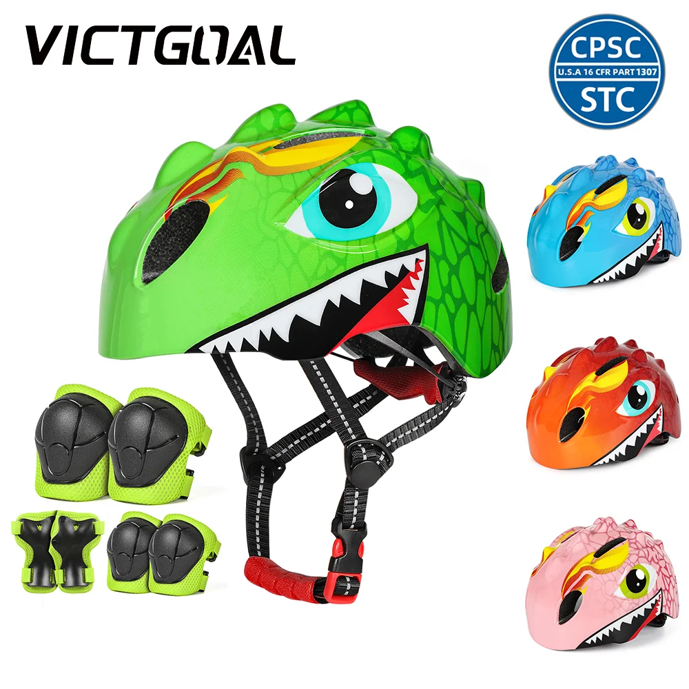 VICTGOAL Casco de bicicleta infantil casco de bicicleta infantil seguridad deportiva ciclismo protección de rodilla y codo conjunto de protección de casco de patinaje sobre ruedas de bicicleta de equilibrio