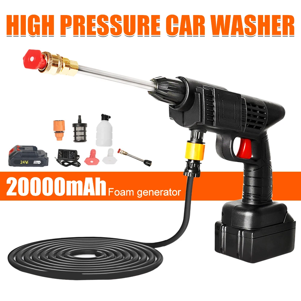 

20000mAh Cordless High Pressure Car Washer Spray 30BAR Pressure Washer Gun Rechargeable Foam Sprayer Water Gun Car Cleaning Tool