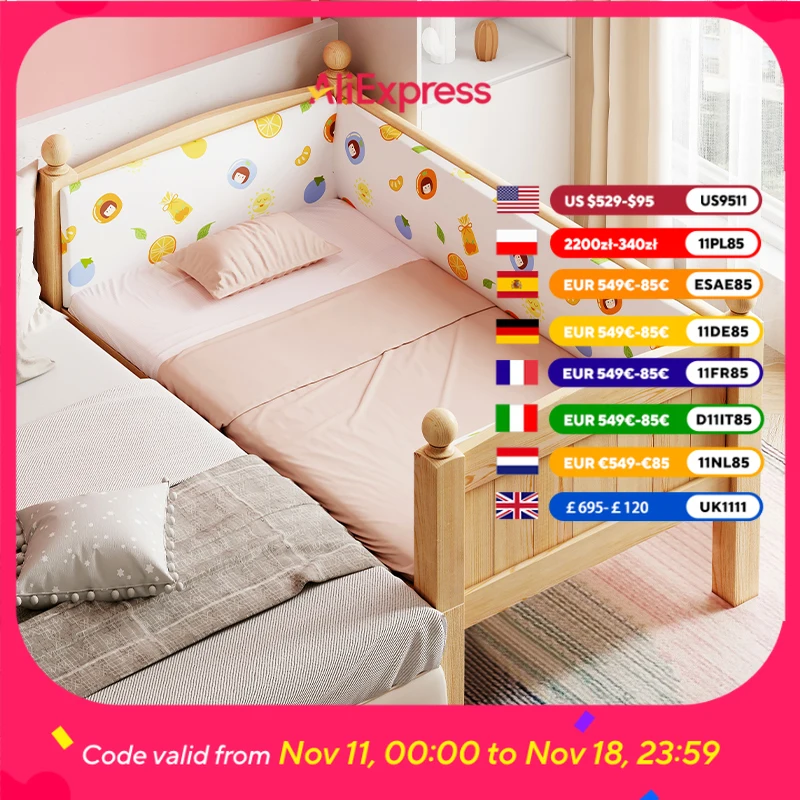 

Boundary Frame Kids Bed Waterproof King Size Modern Style Baby Bed Children Princess Design Lit Pour Enfants Kids Furniture