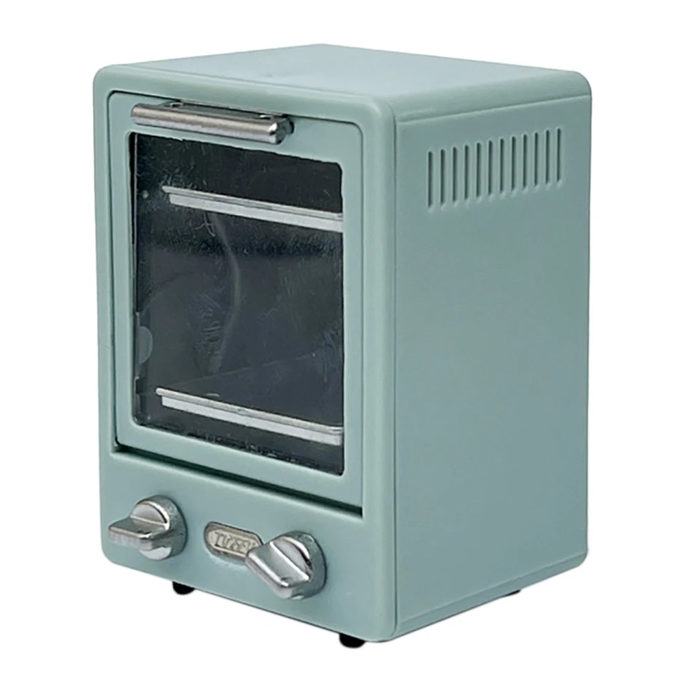 Mini forno para cozinha, cor azul, acessórios de cozinha, escala 1/6 ou 1/12, ob11