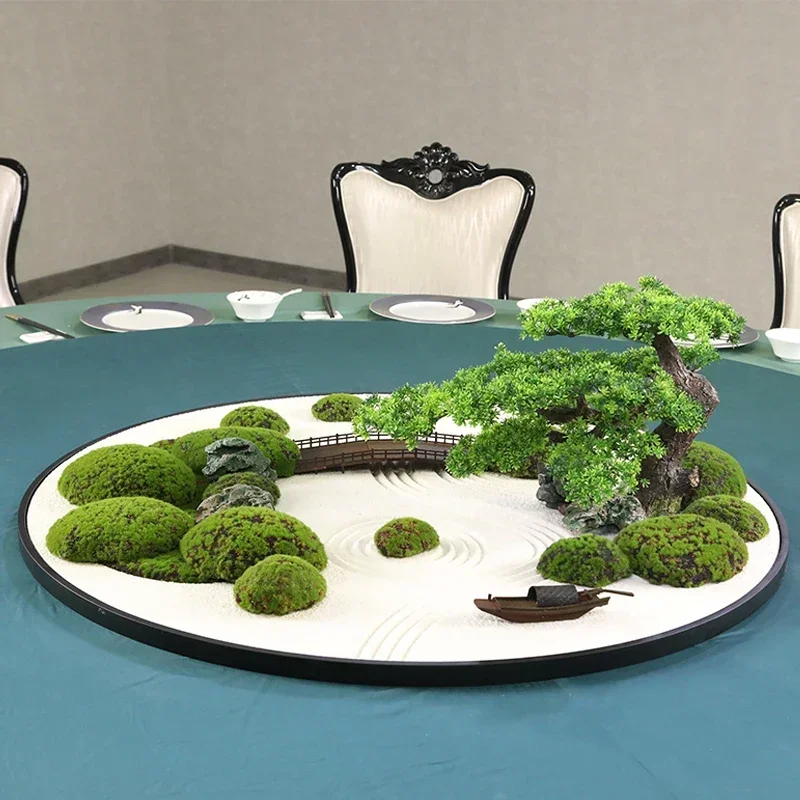 Table Center Turntable Decoration Simulation Flower Landscape Decoration Large Round Table Flower Art Sand Table