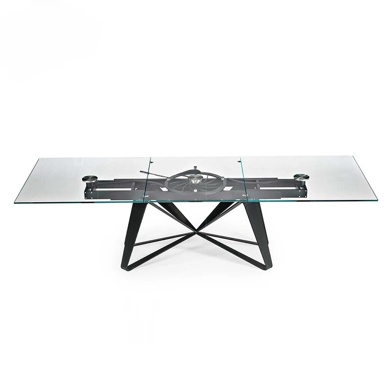 Minimalist rock slab dining table retractable modern table household high-end 8-10 people dining table