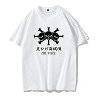 ONE PIECE Blackbeard Pirates Short Sleeve T-Shirt Cotton Half Sleeve Trendy Male Student Couple Loose Crew Neck Summer
