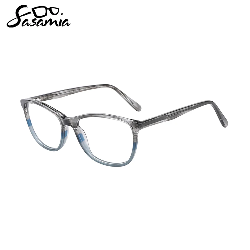 SASAMIA Woman Eyeglasses Female Computer Glasses Frame Rectangle Pattern Laminating Colors Frames Women Glasses Eyewear WD3089