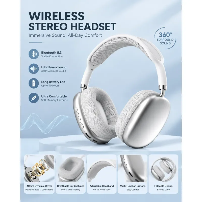 for American Style Vintage Wireless Bluetooth Headphones Pain Free Long Wear Decorative Photography High Value for Girls