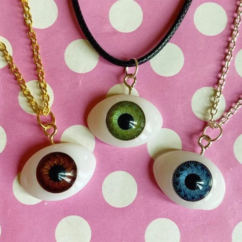 doll eyes necklace halloween style Chain Necklace initial fashion necklaces 2022 woman y2k