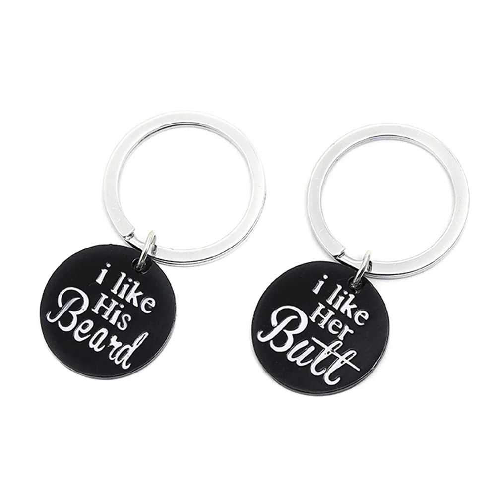 

4 Pcs Creative Lovers Keychain Decor Couple Gift Lettering Alloy Pendant for Boyfriend