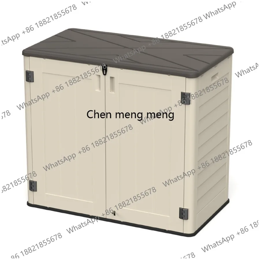 Outdoor Storage Shed Resin with Reinforced Floor Storage Shed with Capacity Lockable Door Window and Vents, Waterproof Plastic