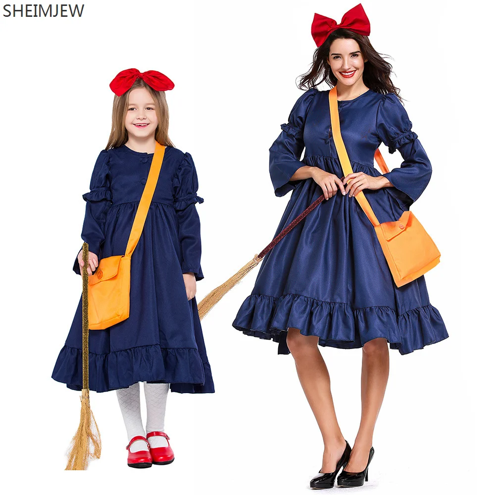 

2024 Parent-child Anime Enchantress Role Play Costumes Little Witch Cosplay Dress Halloween Carnival Party Maid Dress Up