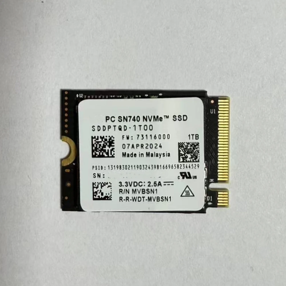 جديد SN740 256G 512GB 1T 2T SSD M.2 2230 Gen4 PCIe 4.0 X4 NVMe لسطح البخار Microsoft Surface ProX يدعم Western Digital WD