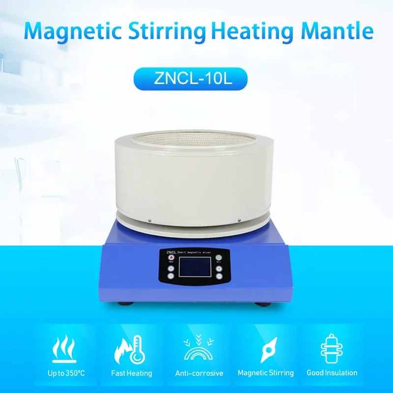 Agitador magnético eléctrico, manto de calor de 10 litros
