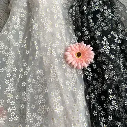 Offset Print Daisy-mesh Gauze For Girls Gauze Skirt Sewing DIY Curtain Scrunchie Dress Background Decorative Plum Print Gauze
