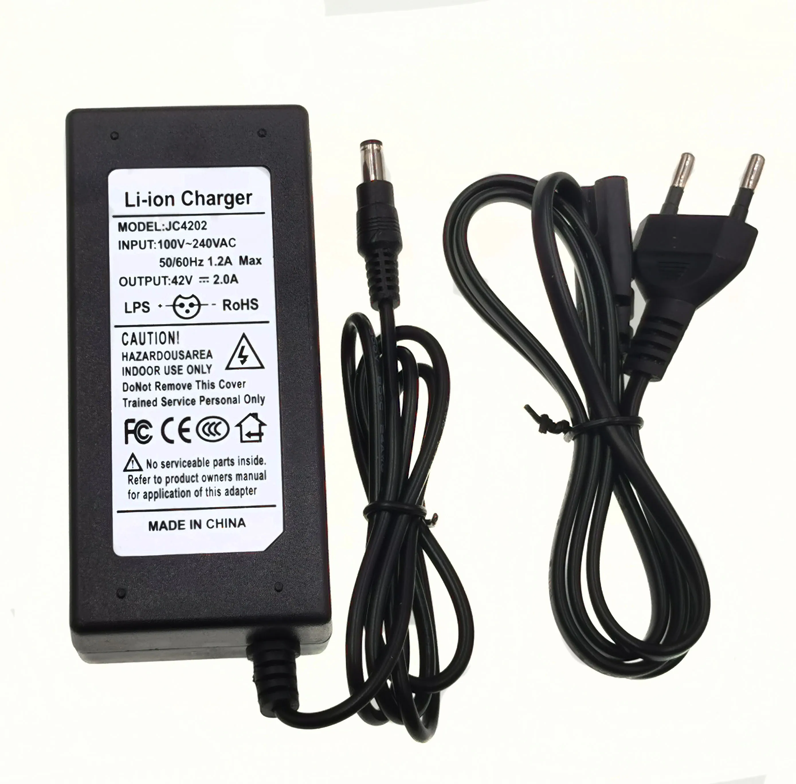 42v 2A charger for 36v Li-ion battery 10S 18650 battery pack