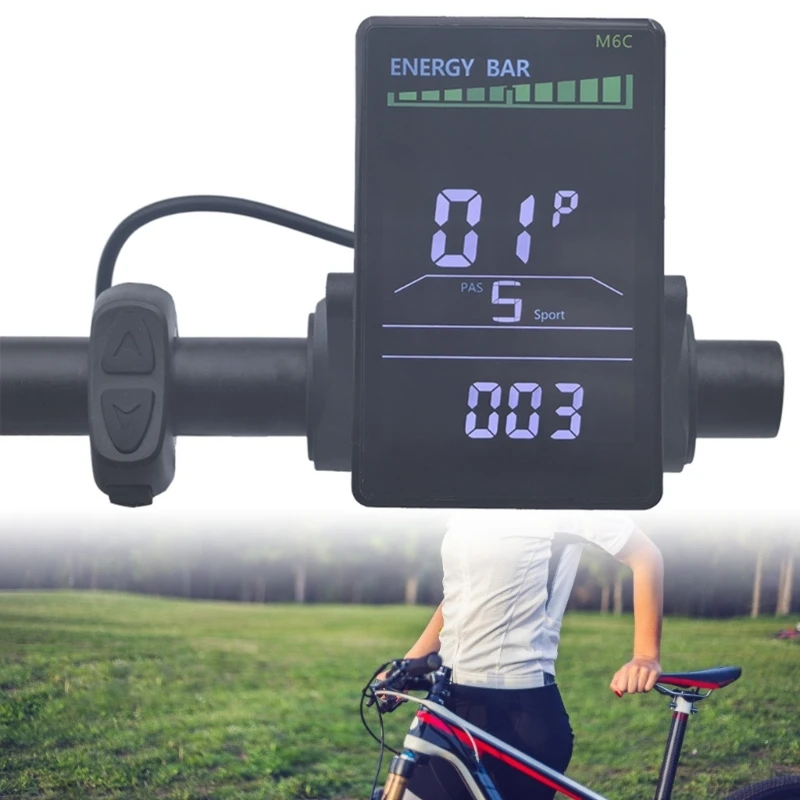  Ebike Display,24V-60V ABS Colorful Cycling Computer Vertical Ebike LCD Display to Enrich Cycling