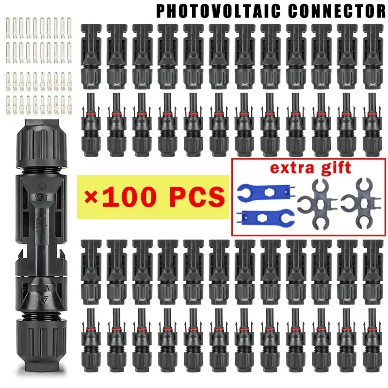 600/400/200/100/40/20/10 Stuks Solar Connectors PV Stekkers 1000V 30A Zonnepaneel Connector Kit Beschikbaar voor PV/MC Kabels 2.5/4/6mm2