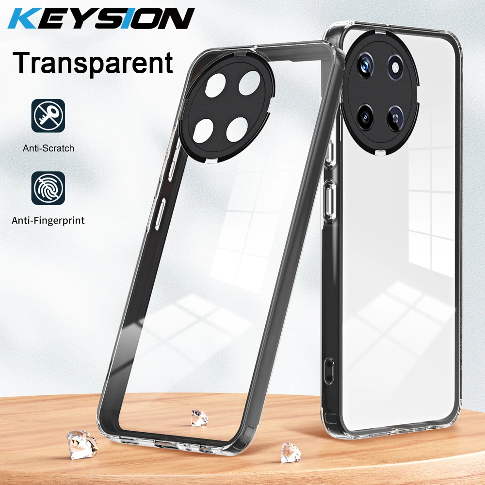 

KEYSION Shockproof Clear Case for Realme 11 4G 11 Pro+ 5G Transparent Soft TPU Silicone+PC Phone Cover for OPPO Realme 11 Pro 5G