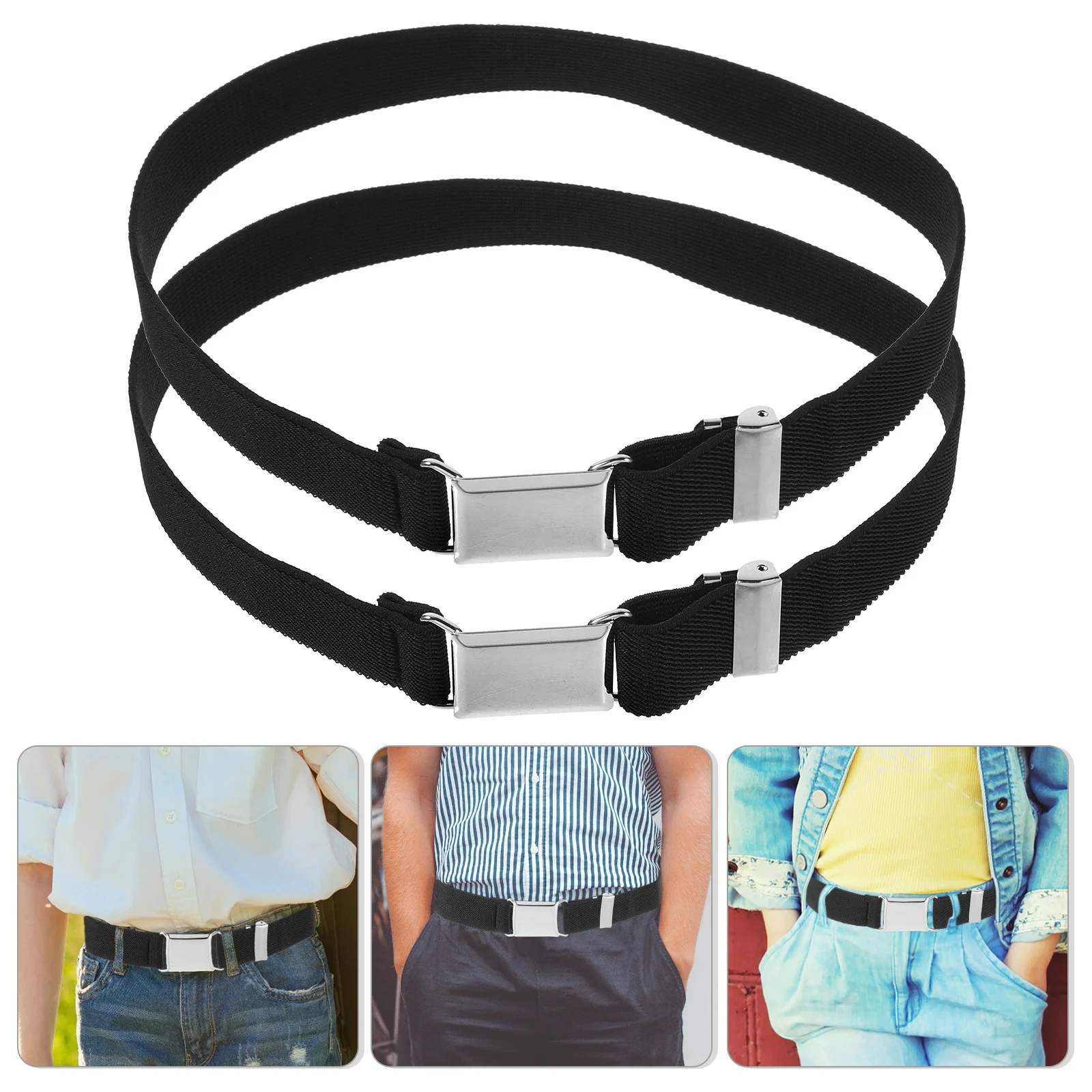 2pcs Adjustable Belt For Elastic Stretchy Belt Belts Pants Skirts Jeans Waistband