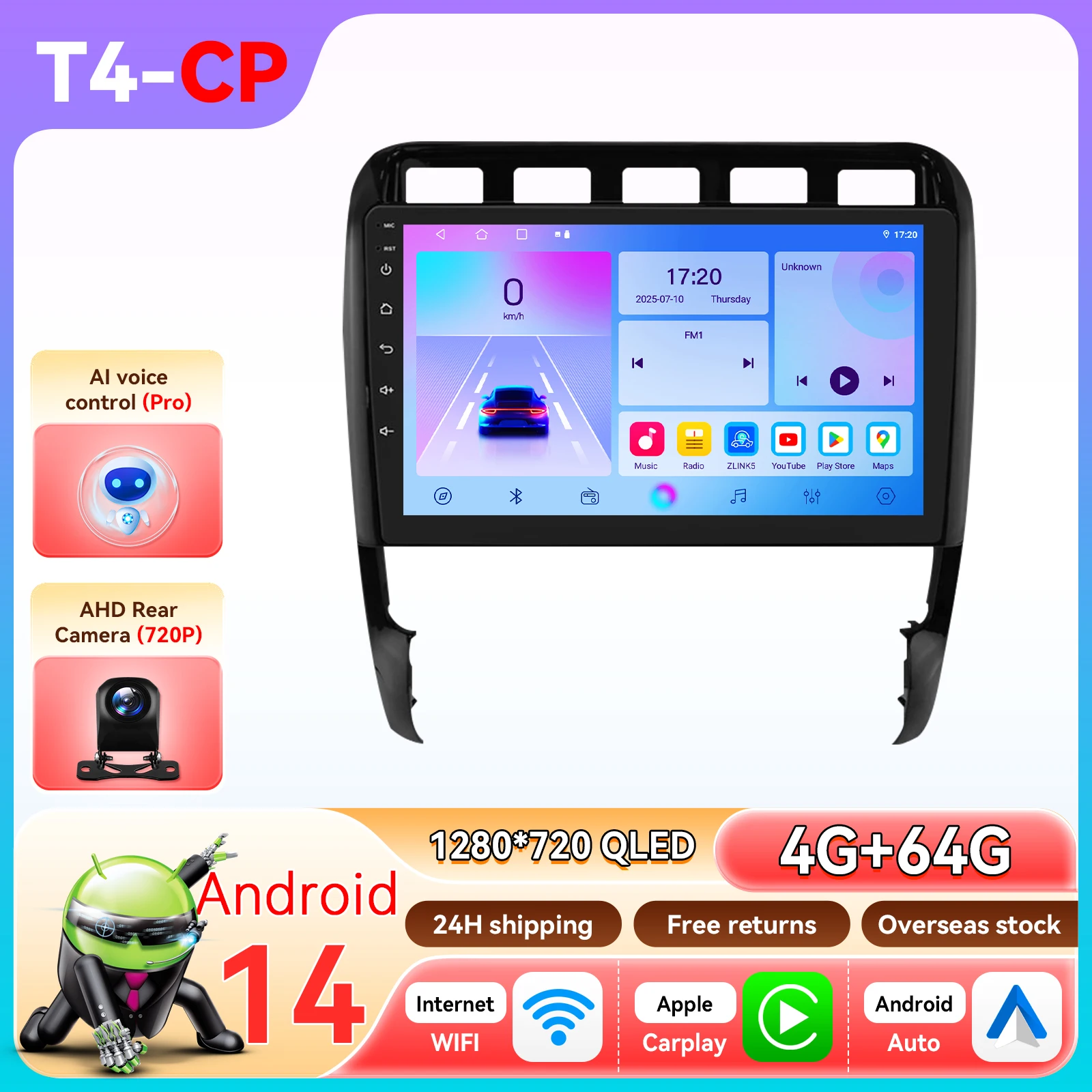 8G 128G CarPlay Android Auto autoradio voor Porsche Cayenne 1 9PA 2002 - 2010 GPS Intelligent Systems Stereo Multimedia autoradio