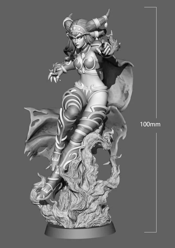 100mm Resin Model Kits Devil Queen  Figure Unpainted No Color RW-707