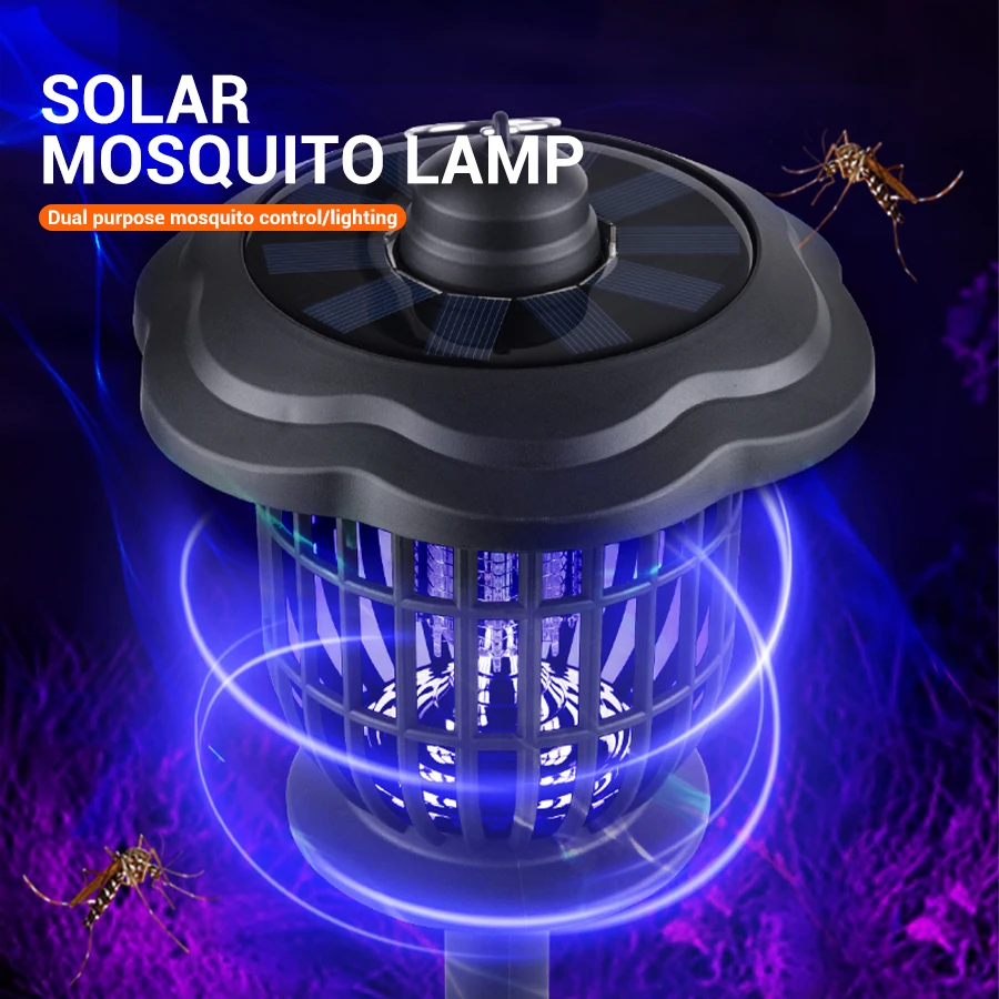 Lámpara Solar Antimosquitos, Iluminación LED, Repelente de Insectos y Plagas, Resistente al Agua, Decoración de Jardín, Lámparas para Césped y Paisajismo