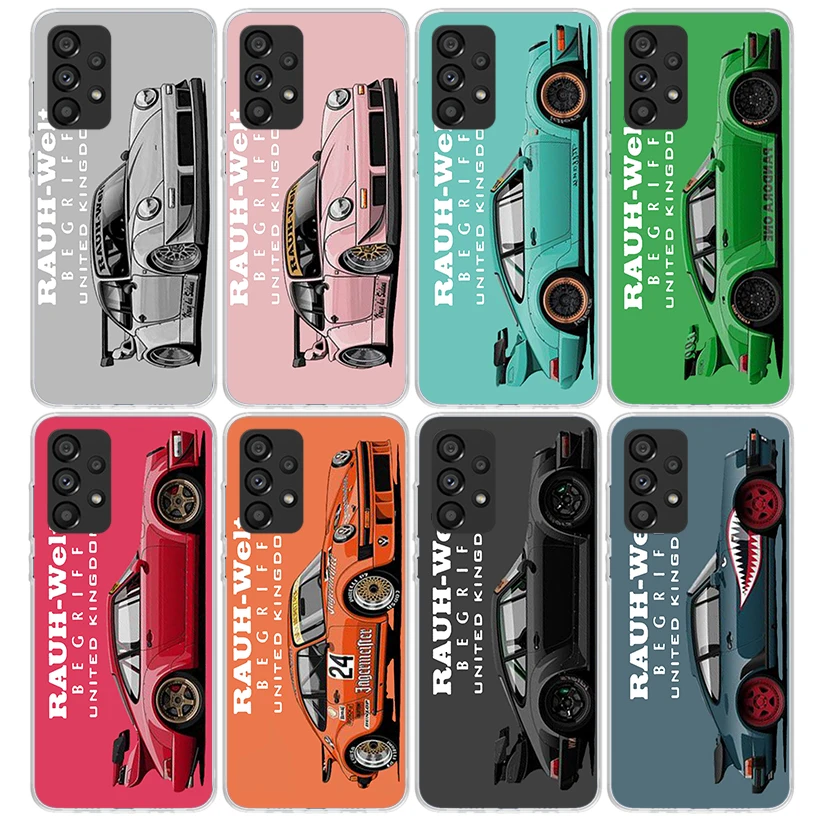 Sports Car Drift RWB 911 964 933 Phone Case For Samsung Galaxy A14 A13 A12 A54 A53 A52S Cover A24 A34 A23 A33 A22 A32 A03S A04S