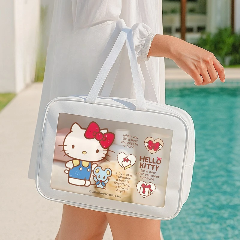 

Косметичка Sanrio, большая вместительная косметичка, водонепроницаемая косметичка, портативный набор туалетных принадлежностей, дорожный органайзер для макияжа