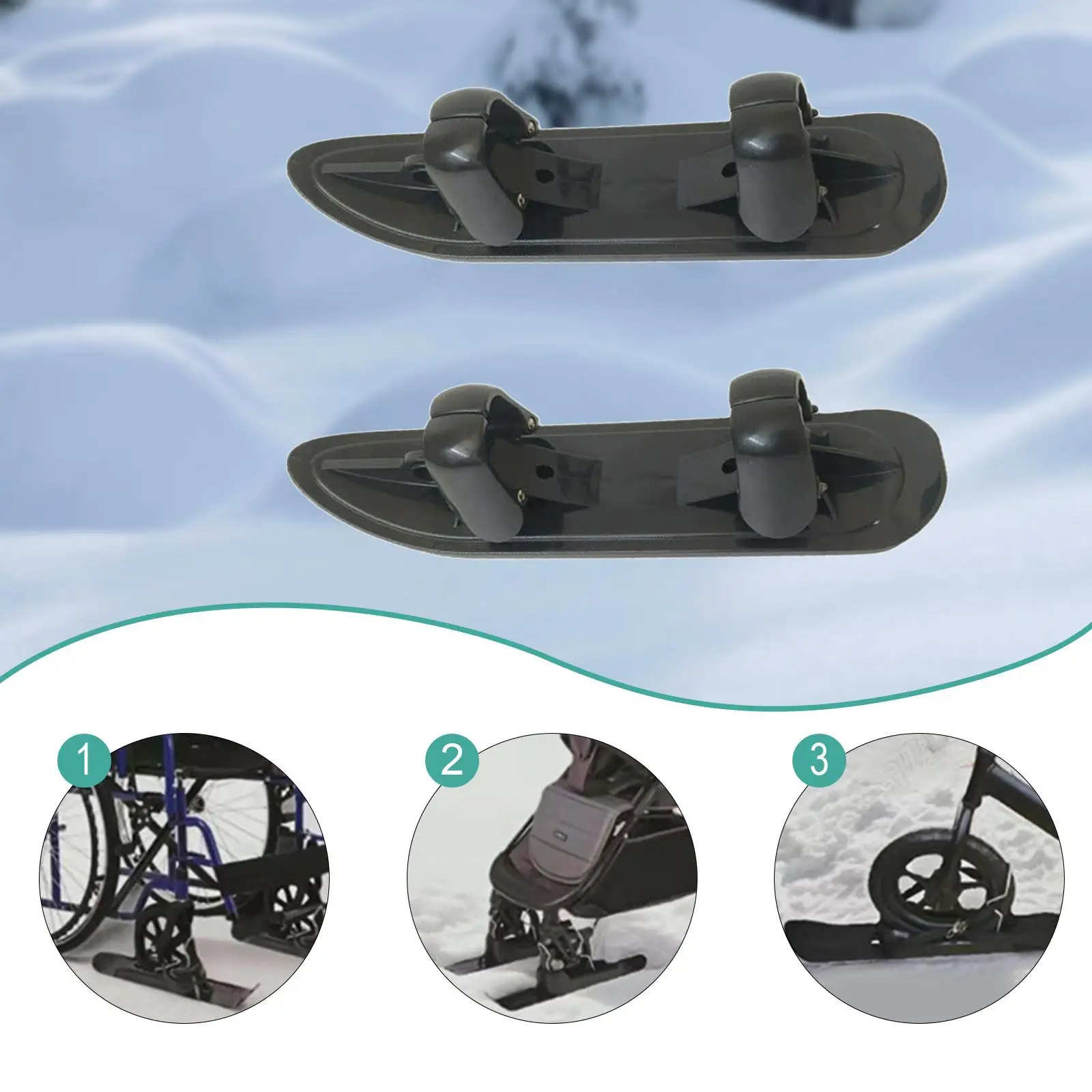 

Лыжи-сани для коляски, пластиковые лыжные доски, зимние аксессуары для снегохода, комплект для беговоза